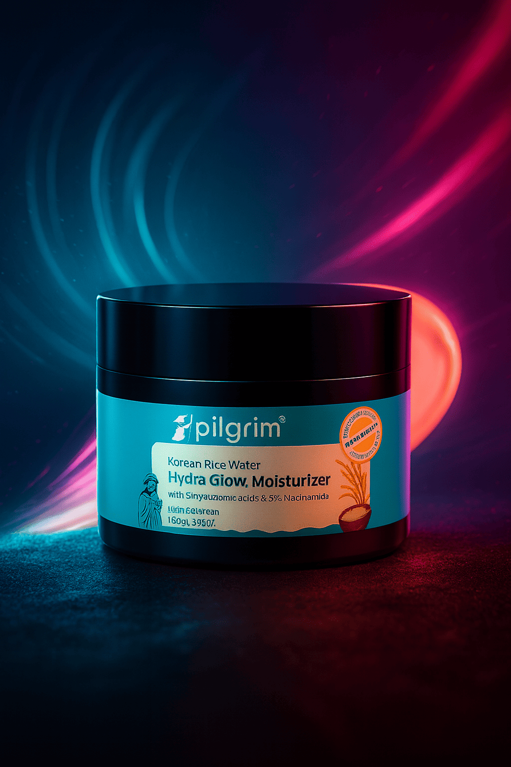 Pilgrim Korean Rice Water Hydra Glow Moisturizer 100Gm with 5 Hyaluronic Acids, 3% Niacinamide, 5 Ceramides