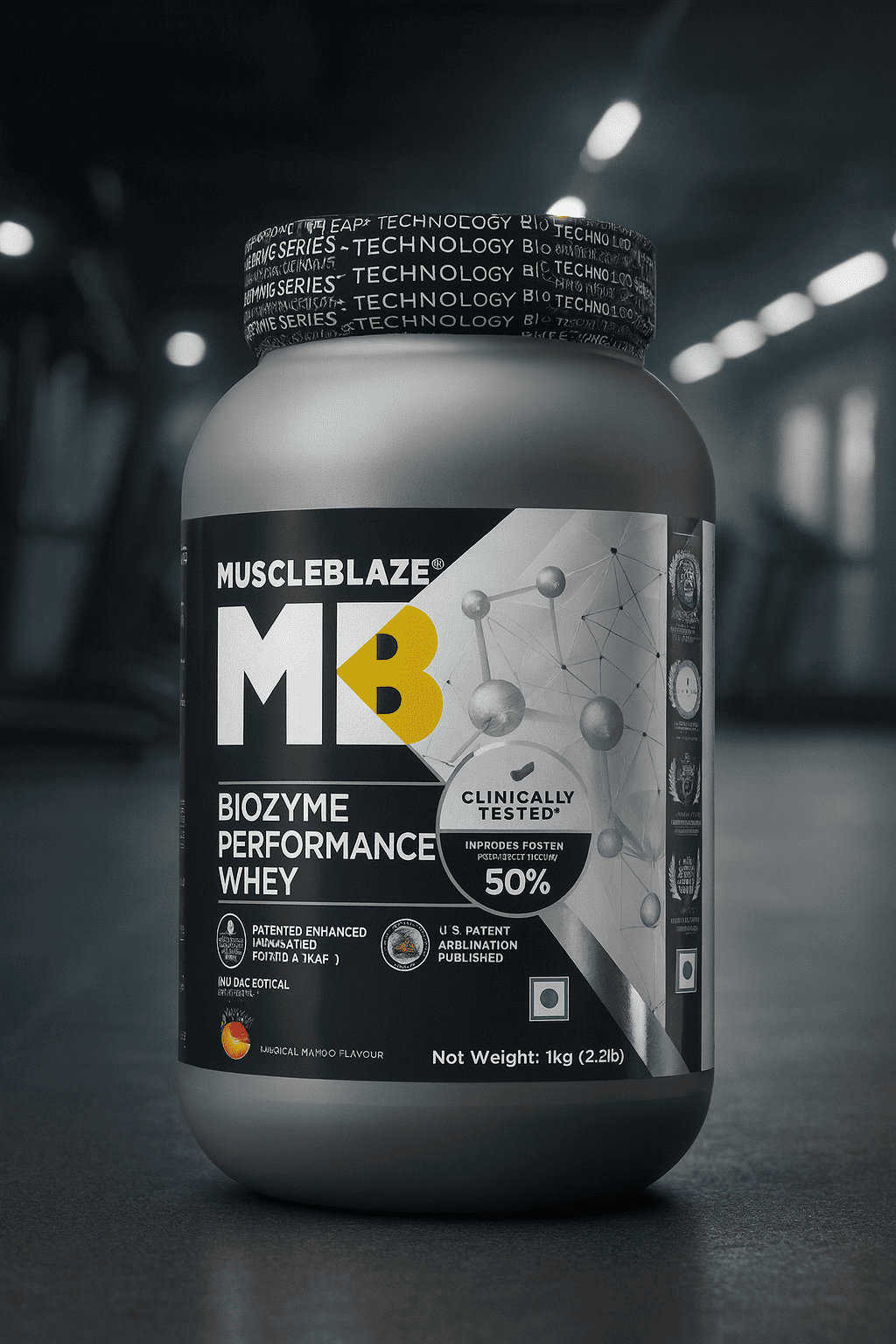 MuscleBlaze Biozyme Performance Whey Protein Powder,Rich Chocolate 1kg, 25g Protein Per Scoop